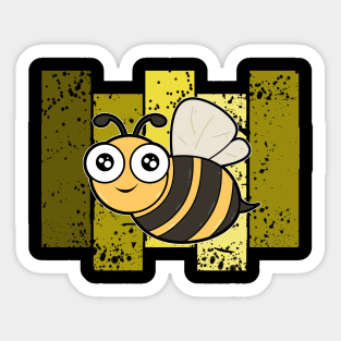 Cute Bee Retro Sticker